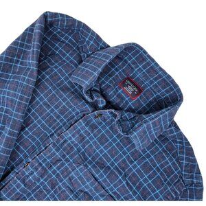 UNTUCKit Button Up Flannel Shirt Men's Medium Long Sleeve Blue Plaid
